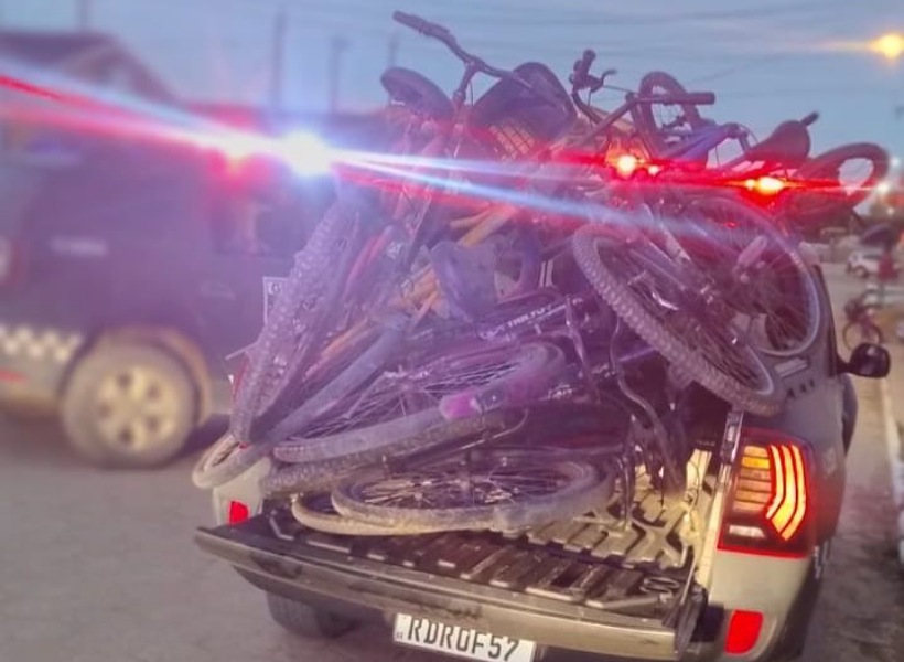 Ação da GMO de Itabela apreende 26 bicicletas e moto roubada e prende infrator e receptador