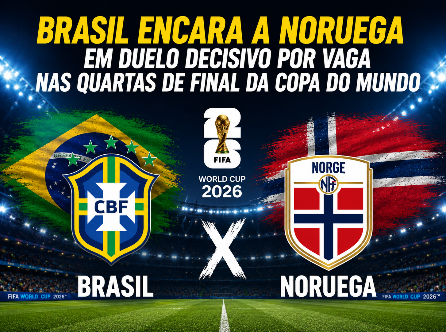 Brasil encara a Noruega em duelo decisivo por vaga nas quartas de final da Copa do Mundo
