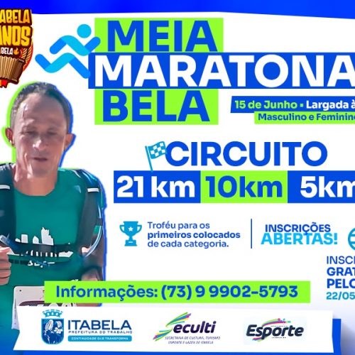 Itabela abre inscrições gratuitas para a 1ª Meia Maratona Bela em comemoração aos 36 anos da cidade