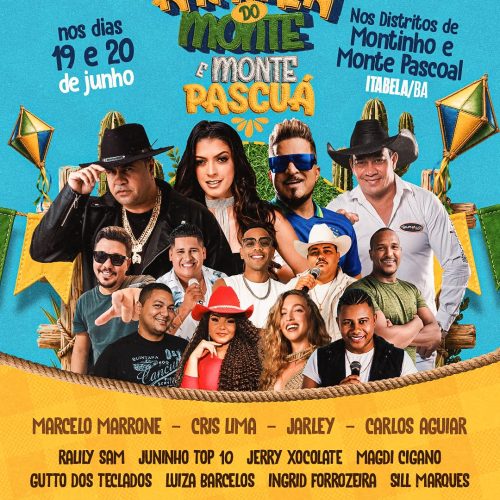 Prefeitura de Itabela divulga atrações do Arraiá de Monte Pascoal e Montinho; festa acontece dias 19 e 20 de junho